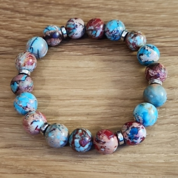 Hand Crafted Jewelry - Imperial Sea Sediment Jasper Gemstone Beads Bracelet